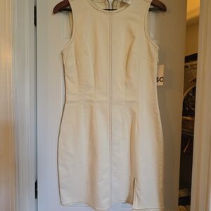SO Cream Sleeveless Mini Sheath Dress